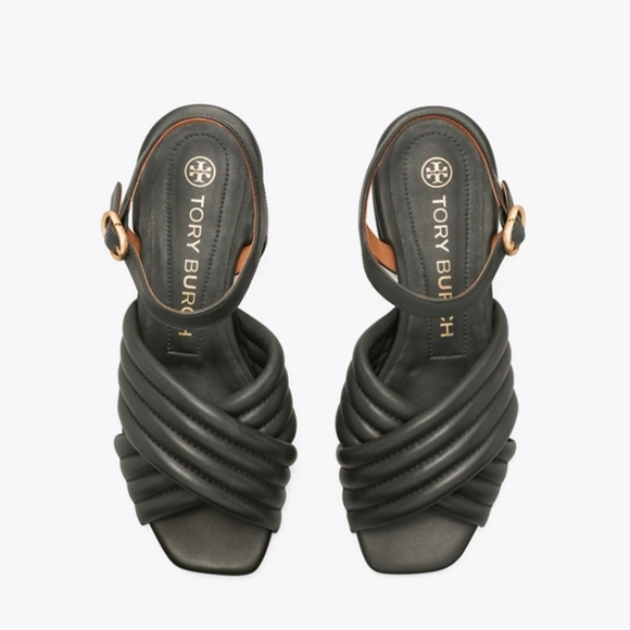 Tory Burch Kira Quilted Ankle Strap Sandal - Datk Seaweed - Picture 2 of 2